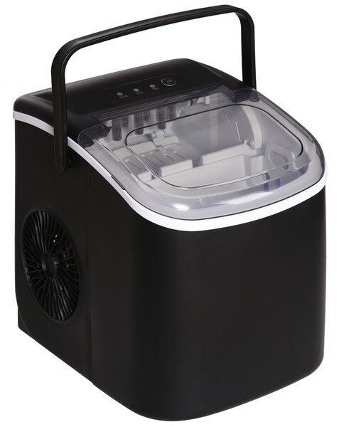 HOMCOM Macchina del Ghiaccio da 9 Cubetti in 6-12 Minuti con Cestello e Paletta Inclusi, 23.8x30.5x29 cm, Nero|Aosom