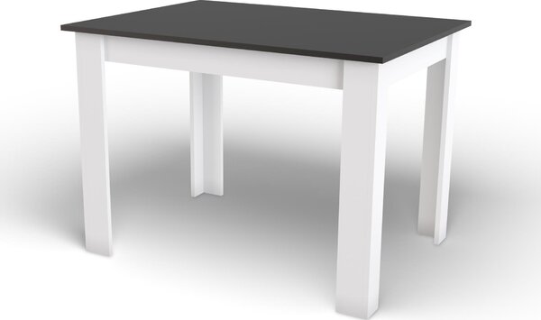 Tavolo da pranzo nero con gambe bianche MADO 120x80