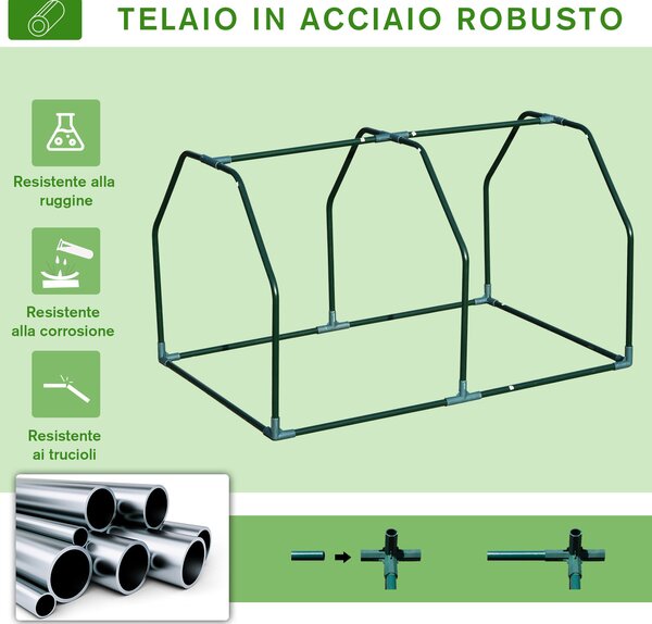 Outsunny Serra da Balcone in Plastica PE e Acciaio con Chiusura a Zip, 99x71x60 cm, Bianco Trasparente|Aosom