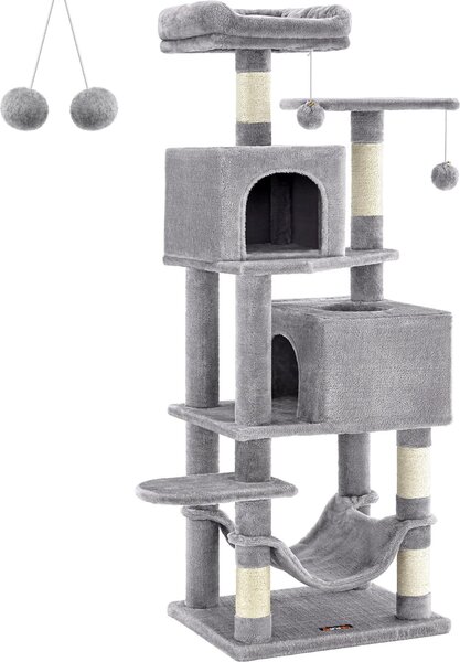 Graffiatoio per gatti 49X40X155 cm Grigio chiaro
