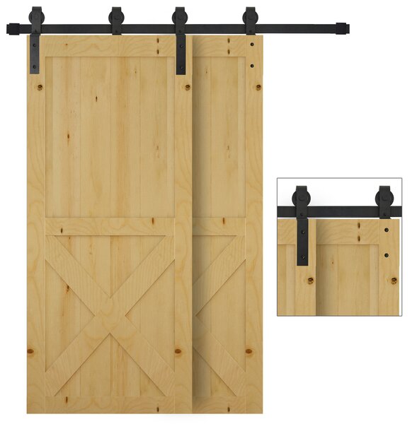 HOMCOM Kit Porta Scorrevole in Acciaio con Binario, Rulli, Fermi, Guide, Bulloni e Viti, 200x0.6x4 cm, Nero
