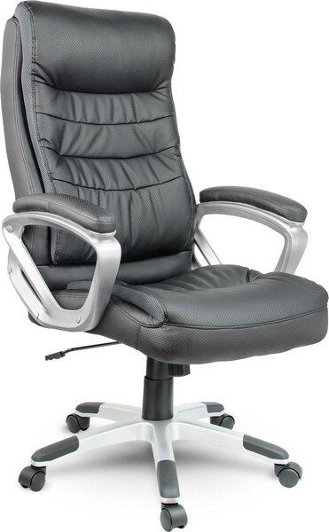 Sedia da ufficio Sofotel EG-226, rivestita in pelle nera