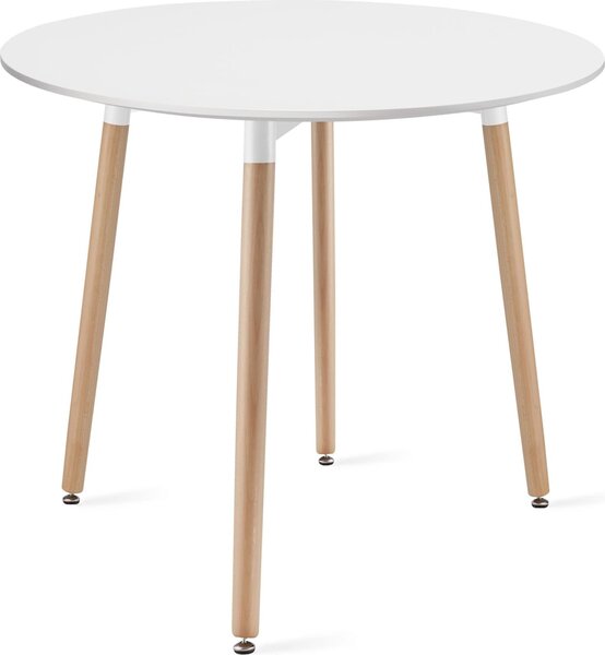 Tavolo da pranzo rotondo bianco KAMI 80x80 cm