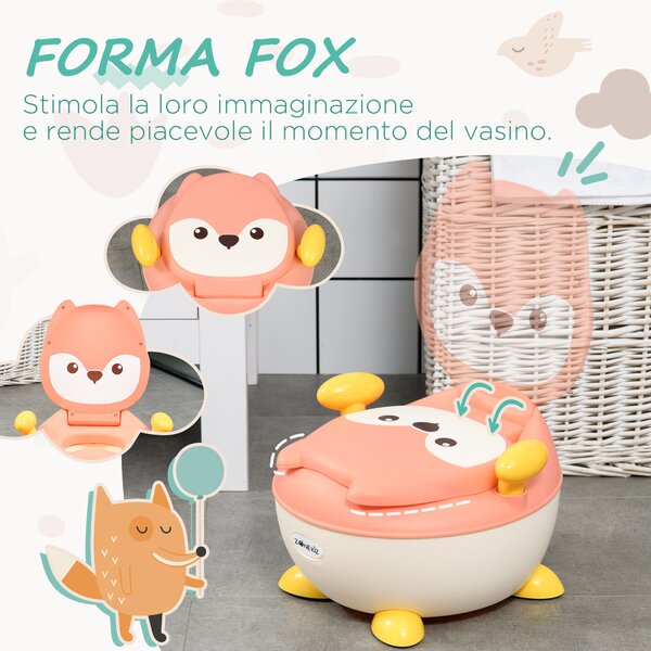 ZONEKIZ Vasino per Bambini con Schienale, Vaschetta Rimovibile e Braccioli, Età 6 Mesi-3 Anni, Rosa|Aosom