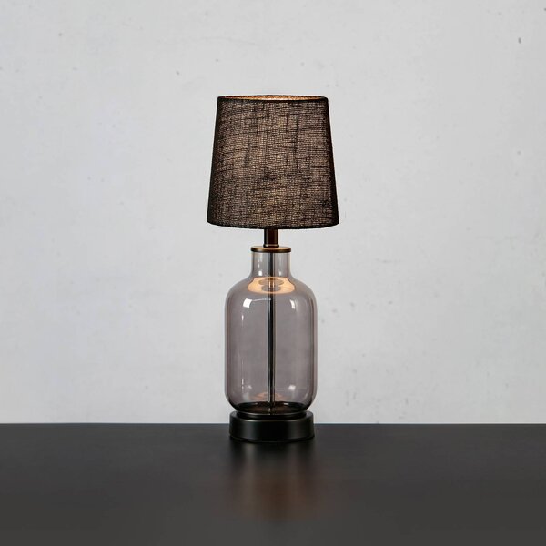 Markslöjd Lampada da tavolo Costero, grigio fumo/nero, 43 cm