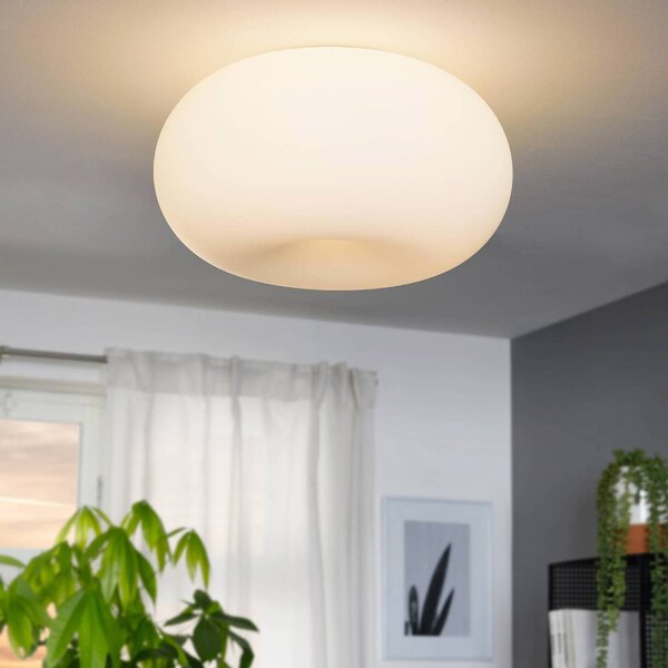 EGLO Plafoniera soffitto Optica, dimmerabile, Bianco / Opale, Corridoio, Metallo, Moderno, Plafoniera