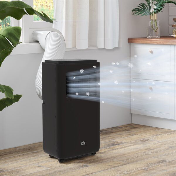 HOMCOM Condizionatore Portatile 950W con 5 Modalità e 3 Velocità, in Plastica ABS e Acciaio, 33x28x70.4 cm, Nero|Aosom