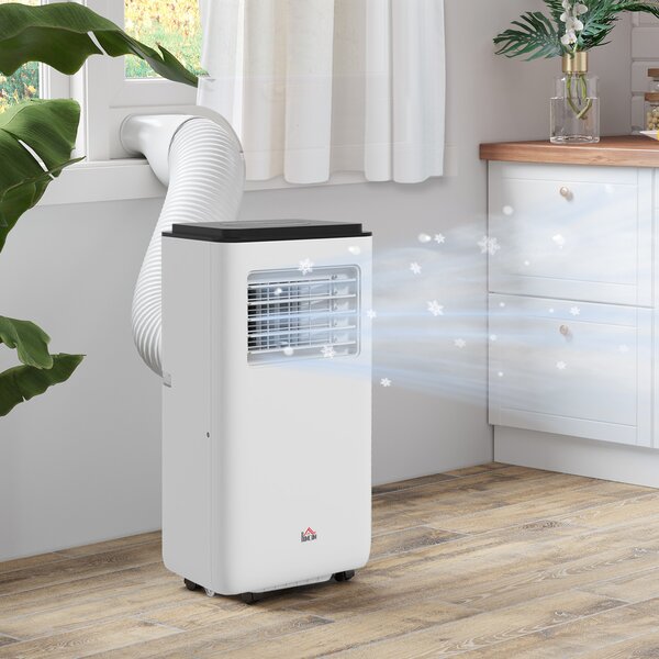 HOMCOM Condizionatore Portatile 750W con 5 Modalità e 2 Velocità, in Plastica ABS e Acciaio, 33x28x70.4 cm, Bianco|Aosom