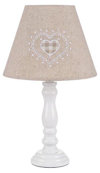 Lampada da tavolo Clayre & Eef, colore bianco, in legno