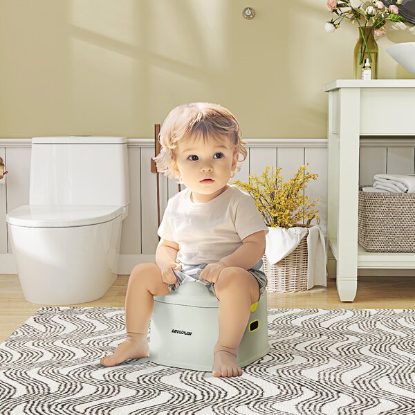 AIYAPLAY Vasino per Bambini 3 in 1 con Vaschetta Rimovibile e Imbottitura, Età 6 Mesi-6 Anni, Grigio