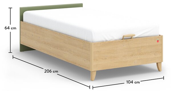 Letto Senza Testata con Base Loof ( 100x200 cm )