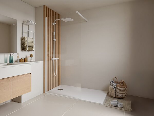 Parete per doccia walk-in Bianco opaco 120 x 200 cm - DAREN