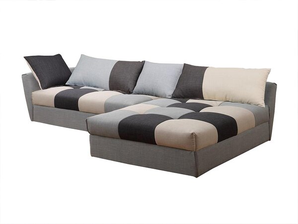Divano letto angolare in tessuto Grigio - Angolo a destra - ROMANE