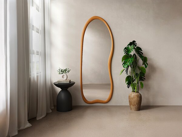 Grande specchio da parete organico in legno di pino - L. 68 x H. 178 cm - Naturale - HARVIL
