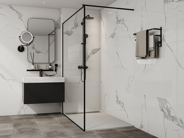 Piatto per doccia da posare o da incasso 160 x 90 cm in Resina Bianco - LYROSA
