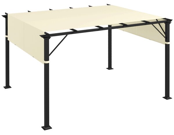 Copertura per Gazebo Pergola 488x122 cm con Tasche e Cinghie in Poliestere Bianco Crema