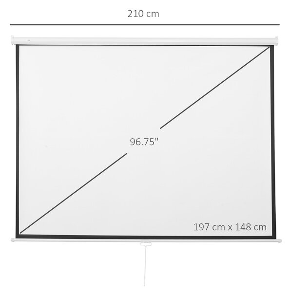 Homcom Telo per Proiettore Schermo di Proiezione a Parete,Telo Retroproiezione Cinema da Casa Cideoproiettore 120 pollici 203x152cm|Aosom
