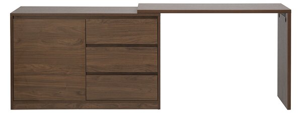 Scrivania modulabile finitura legno scuro noce L110-200.5 cm CONRAD