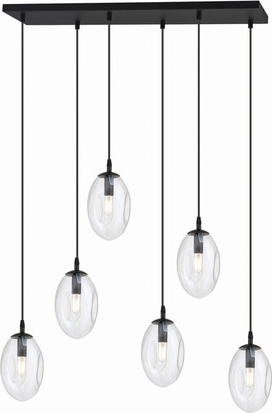 Lampadario Emibig 6xE14 10W ASTRAL 6 con paralume trasparente 1265/6
