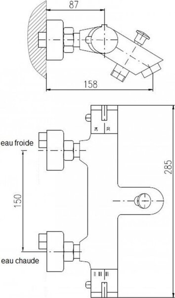 TERMOSTATIC - Miscelatore per vasca, Oro - spazzolato TRM54.5ZK, RAV Slezák