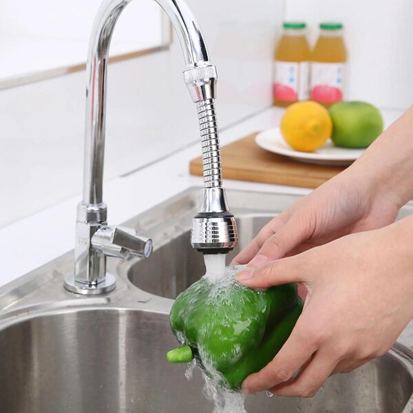 Prolunga per rubinetto da cucina, girevole a 360°, con aeratore e doccetta, a risparmio idrico, adatta per cucina e bagno