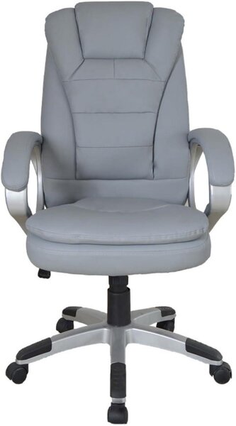 Sedia da ufficio ergonomica, con regolazioni multiple, imbottitura extra spessa, colore grigio, ideale per l'ufficio