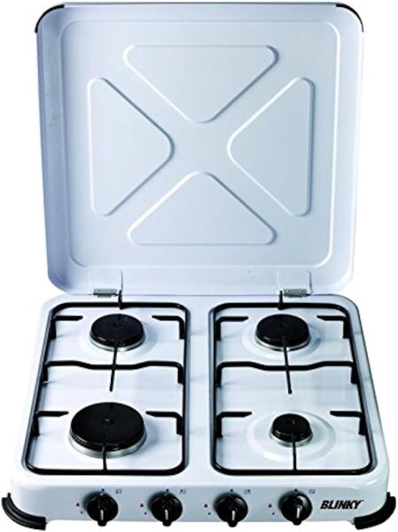 Forcella a gas con griglia smaltata, dimensioni 51,5 x 51 x 9,5 cm, per uso in cucina