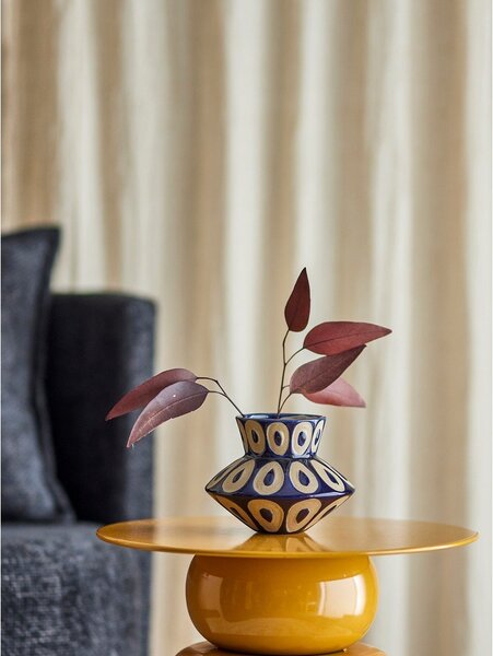 Vaso blu in gres fatto a mano (altezza totale 12 cm) Bashir – Bloomingville