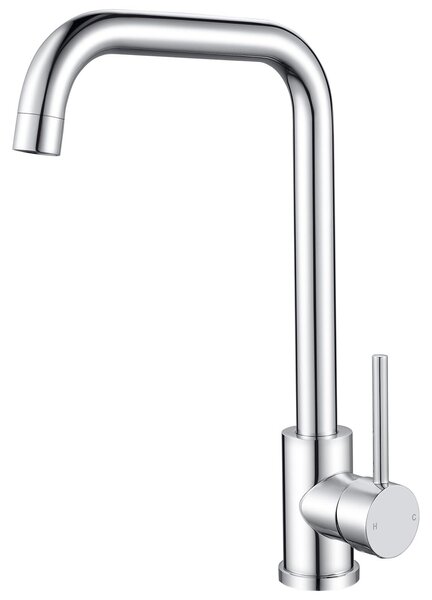 Miscelatore da cucina in acciaio inossidabile, con finitura cromata, dal design moderno, ideale per la cucina