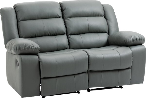 DecHome Divano Relax 2 Posti Moderno Schienale Reclinabile Poggiapiedi estraibile Meccanismo manuale in Ecopelle Dimensioni 168x93x102 cm colore Gr