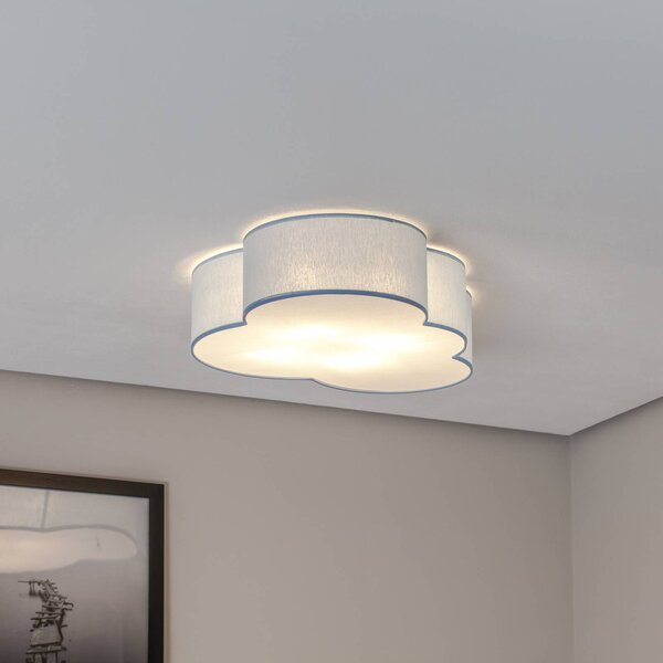 Plafoniera Cloud TK Lighting, dimmerabile, Blu, Cameretta, Tessuto / Stoffa / Seta, Giovanile, Plafoniera
