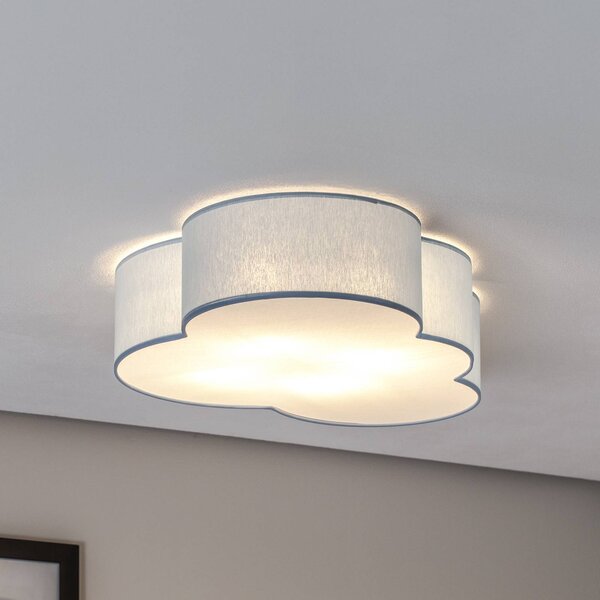 Plafoniera Cloud TK Lighting, dimmerabile, Blu, Cameretta, Tessuto / Stoffa / Seta, Giovanile, Plafoniera