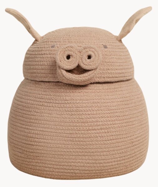 Cesto con coperchio fatto a mano Peggy the Pig