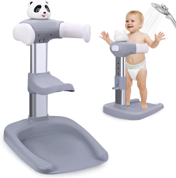 Supporto regolabile per seggiolino da bagno per bambini, base antiscivolo, sedia da bagno per bambini dai 6 ai 36 mesi, design a forma di panda