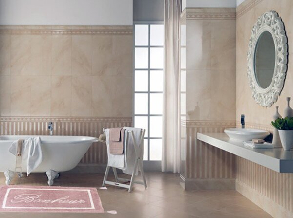 Tappeto bagno in cotone Retro 50X80 Rosa