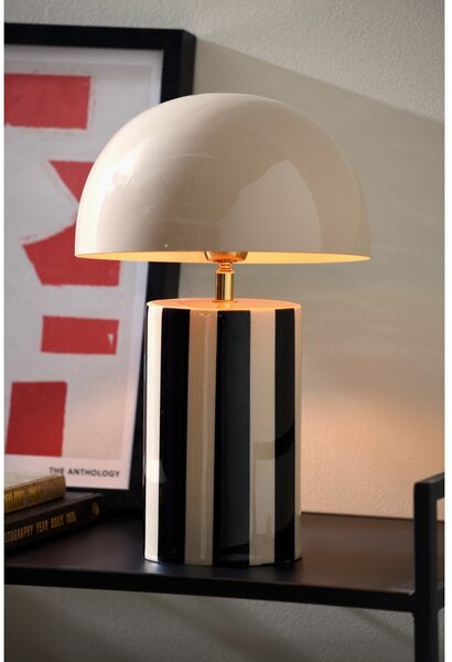 Lampada da tavolo nera/grigio tortora in metallo (altezza totale 34 cm) Rayado – Leitmotiv