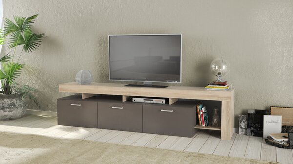 DecHome Mobile Tv Moderno 3 Cassetti Dimensioni 220x40x52 cm colore Olmo - McKinley