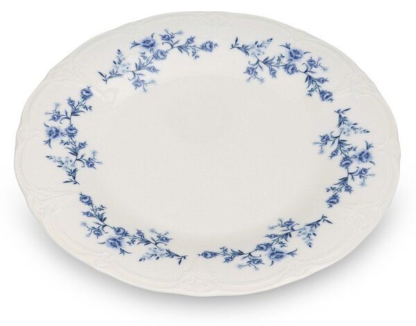 Piatto bianco/blu in porcellana ø 27,5 cm Retro – BonBistro