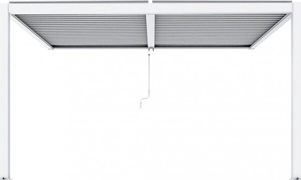 VivaGarden Pergola Bioclimatica da Esterno Addossata in Alluminio Copertura a Lamelle Orientabili 4x2,5 mt colore Bianco