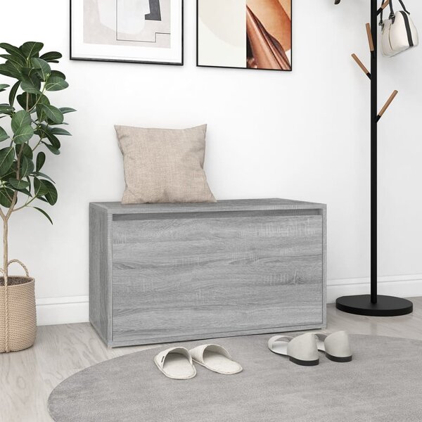 HOMCOM Panca Fondo Letto in Tessuto Vellutato con Spazio Portaoggetti e  Braccioli, 126x48.5x57 cm, Grigio