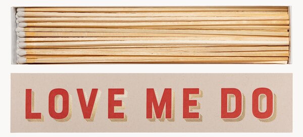 Scatola di fiammiferi di design Love Me Do