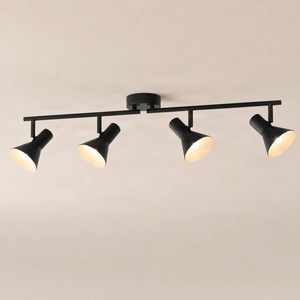 Faretto a soffitto Milia NOLA, dimmerabile, Nero, Soggiorno / Sala da pranzo, Metallo, Plafoniera