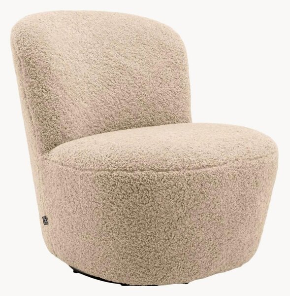 Poltrona girevole artigianale Doria con rivestimento a forma di orsacchiotto