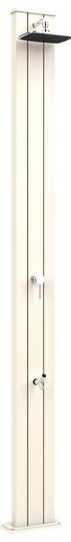 Doccia Solare da Esterno Giardino 30L Miscelatore e Lavapiedi Arkema Spring S Bianco Crema