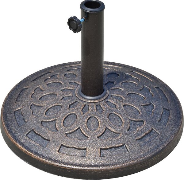 VivaGarden Base per Ombrellone 12kg in Resina 48.5x34cm per Pali 38-48mm Bronzo