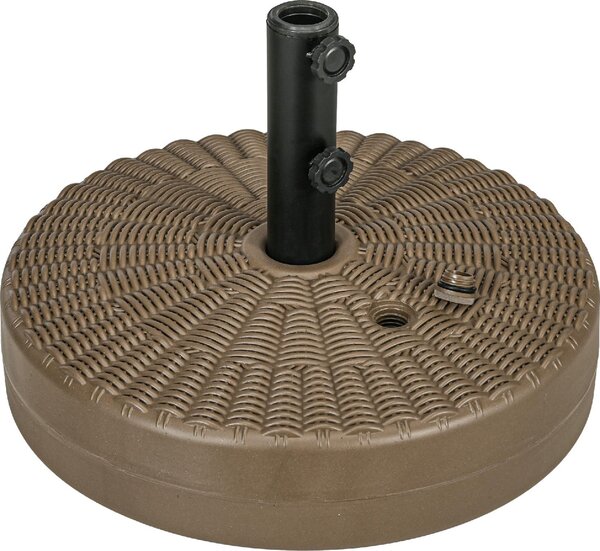 VivaGarden Base per Ombrellone con 2 Manopole Incorporate in HDPE e Acciaio 51x36 cm colore Marrone/Nero