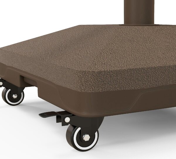 VivaGarden Base per Ombrellone con Ruote Riempibile fino a 20 kg per Pali da 22-38 mm 45x45x39 cm colore Marrone