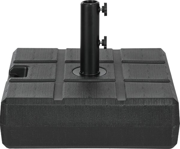 VivaGarden Base per Ombrellone da Giardino 3.5 m con Maniglie in HDPE e Acciaio 49x49x36.5 cm colore Nero
