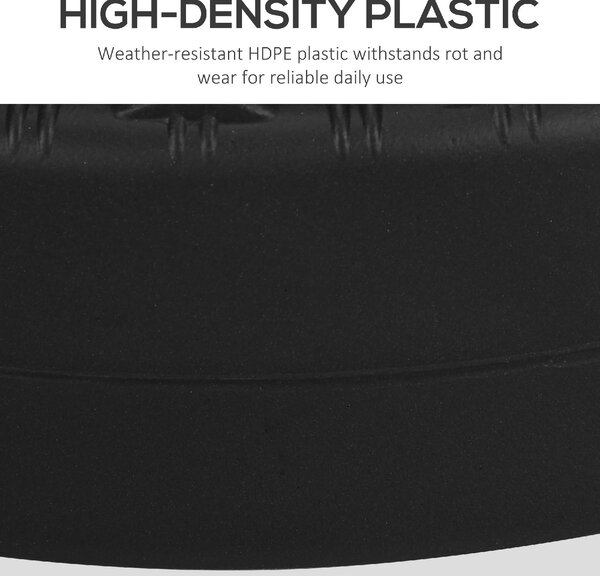 VivaGarden Base per Ombrellone da Giardino 3 m con Maniglie Incorporate in HDPE e Acciaio 51x36 cm colore Nero