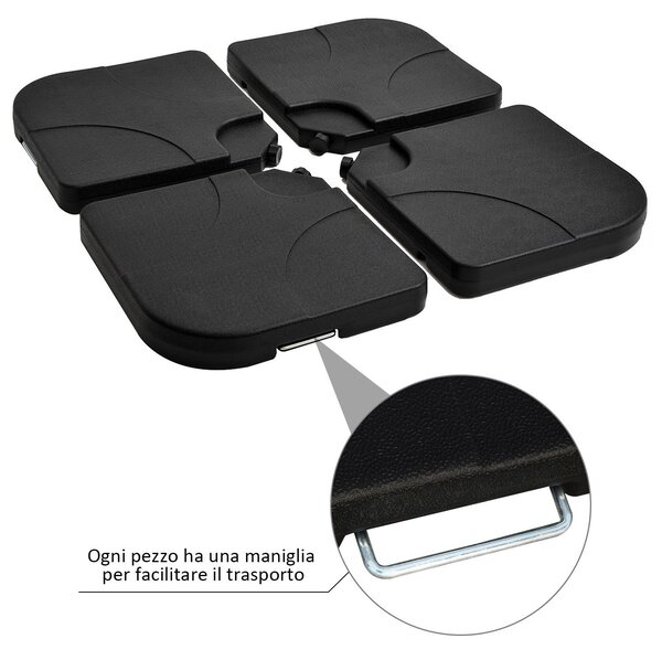 VivaGarden Base per Ombrellone da Esterno in Plastica 50x50x7.5 cm